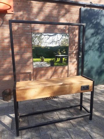 Industrieel  meubel barbier kaptafel badkamermeubel 