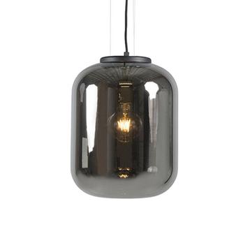 Set van 2 design hanglampen zwart met smoke glas