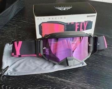 Fly Zone Pro crossbril roze/zwart met roze spiegellens