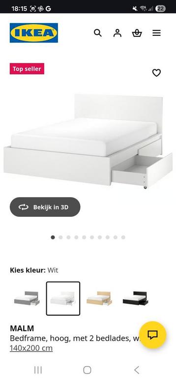 IKEA Malm Bed - Wit - afbeelding 2 IKEA Malm Bed - Wit - afbeelding 2