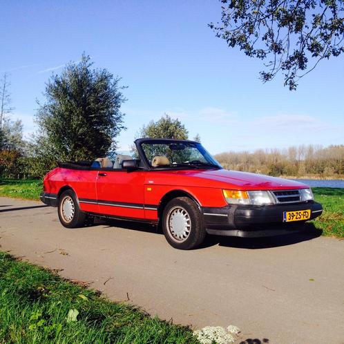 Saab Cabriolet 900 Turbo, bouwjaar 1992, kleur rood, Auto's, Saab, Particulier, Saab 900, Centrale vergrendeling, Elektrische ramen