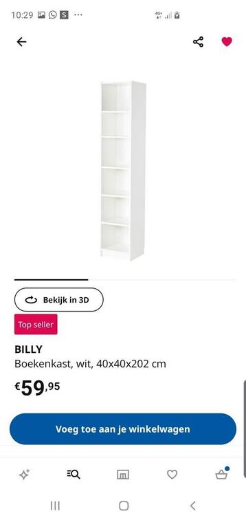 Ikea 2x Billy boekenkast met bovendeel en extra planken. - afbeelding 10