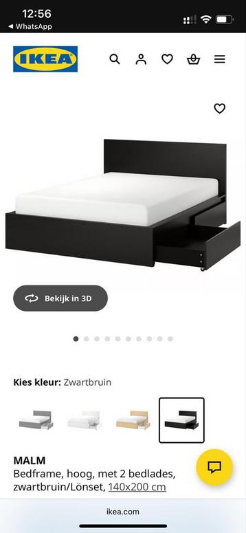 IKEA Bedframe met twee lades, inclusief lattenbodem! - afbeelding 1 IKEA Bedframe met twee lades, inclusief lattenbodem! - afbeelding 1