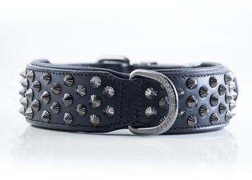 DOG COLLAR - RUTHLESS BLACK (FLAT STUDS) Halsband Large 