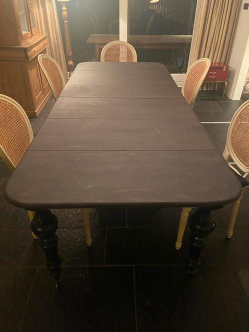 Prachtige zwarte lange Rofra eetkamertafel met verlengstuk, Huis en Inrichting, Tafels | Eettafels, Zo goed als nieuw, 50 tot 100 cm