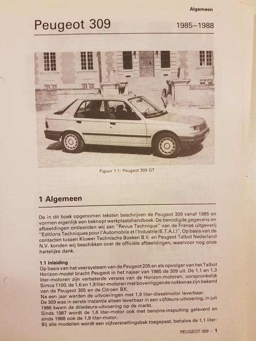 Peugeot 309 Olyslager Kluwer Vraagbaken, Auto diversen, Handleidingen en Instructieboekjes, Ophalen of Verzenden