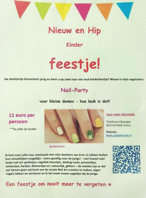 Kinderfeestje Verjaardagfeestje  Hip en Nieuw: Nail Party, Kinderen en Baby's, Overige Kinderen en Baby's, Nieuw, Ophalen of Verzenden