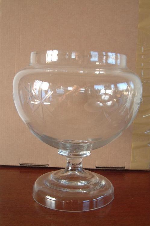 antieke glas pot bokaal nr 1 met ster en bloem gravure, Antiek en Kunst, Antiek | Glas en Kristal, Ophalen of Verzenden