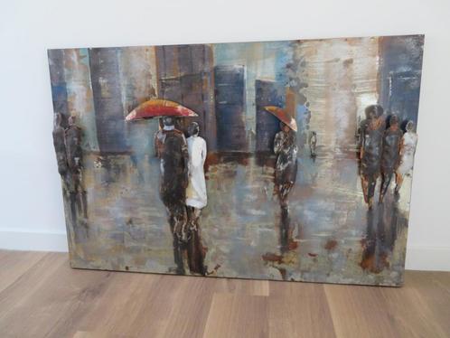 Metalen 3d schilderij "Singing in the rain", Huis en Inrichting, Woonaccessoires | Schilderijen, Tekeningen en Foto's, Zo goed als nieuw