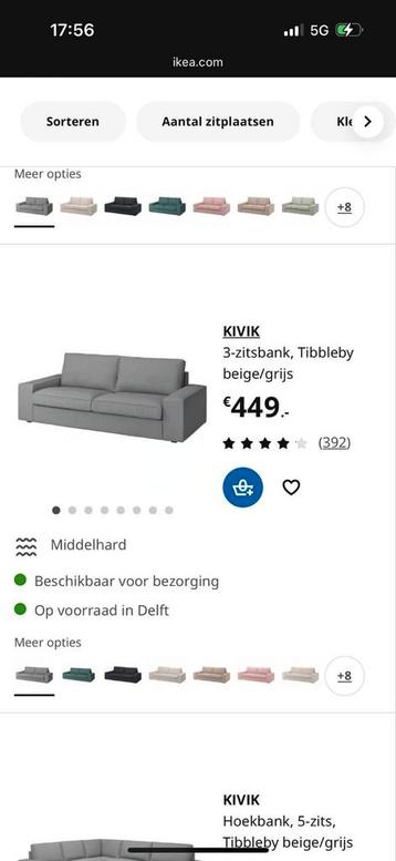 Nette Ikea Kivik 3-zits bank + voetenbank - afbeelding 2 Nette Ikea Kivik 3-zits bank + voetenbank - afbeelding 2