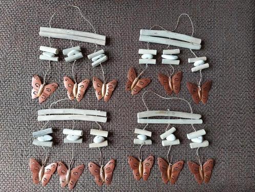 4 decoratieve hangers met 3 koperen vlinders, Huis en Inrichting, Woonaccessoires | Overige, Zo goed als nieuw, Ophalen of Verzenden