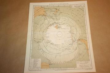 Antieke kaart - Zuidpool - Circa 1885 !!