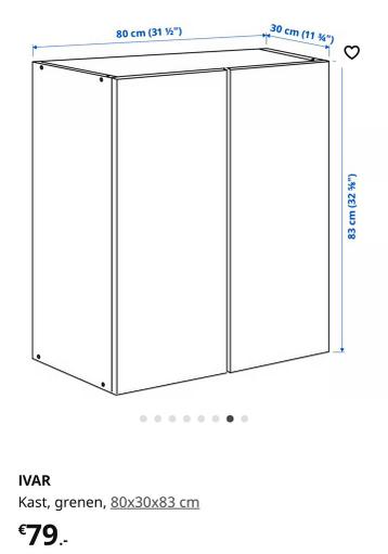 IKEA IVAR Kast, grenen, 80x30x83 cm - afbeelding 2 IKEA IVAR Kast, grenen, 80x30x83 cm - afbeelding 2