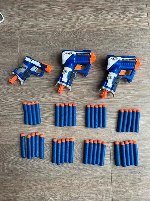 Nerf pistolen 2x triad ex3 & Jolt en 39 pijltjes, Kinderen en Baby's, Speelgoed | Buiten | Actiespeelgoed, Zo goed als nieuw, Ophalen