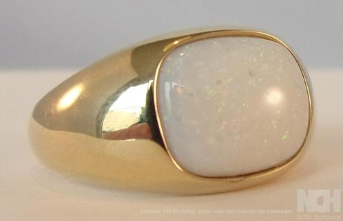Kostbare nieuwe gouden HEREN ring met Australische Opaal, Sieraden, Tassen en Uiterlijk, Ringen, Nieuw, Heer, 20 of groter, Wit