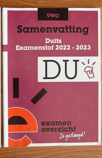ExamenOverzicht - Samenvatting Examenstof Duits VWO
