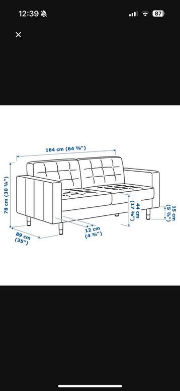 Bank + voetenbank Landskrona Ikea - afbeelding 4 Bank + voetenbank Landskrona Ikea - afbeelding 4