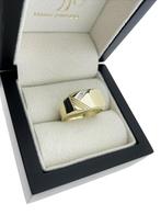 Geelgouden Heren Ring Dwars Model 0.005 ct Diamant - Mt 19.5