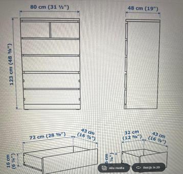 Malm ikea ladekast wit - afbeelding 3 Malm ikea ladekast wit - afbeelding 3