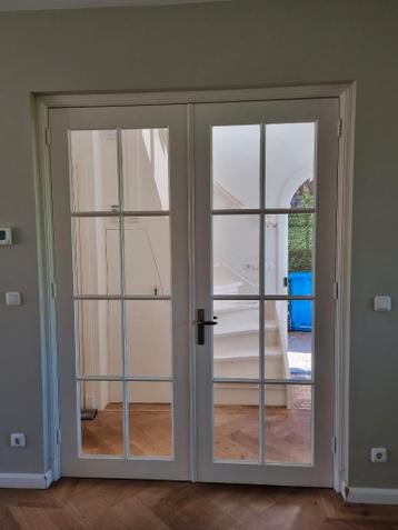 Dubbele Jaren 30 deuren met geslepen glas