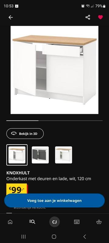 3x Ikea Knoxhult keukendelen, wit/eiken motief - afbeelding 1 3x Ikea Knoxhult keukendelen, wit/eiken motief - afbeelding 1