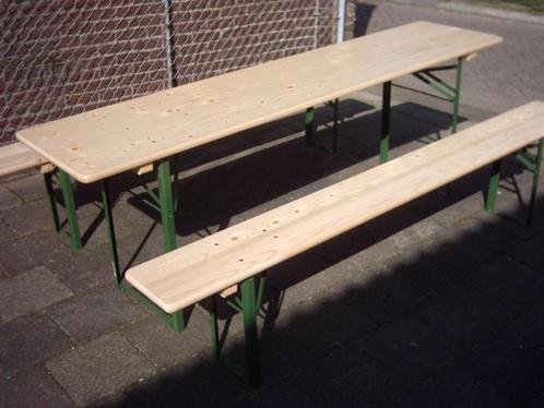 Bierset tafelset 220x50 cm of 220x70 cm, Tuin en Terras, Tuintafels, Nieuw, Ophalen