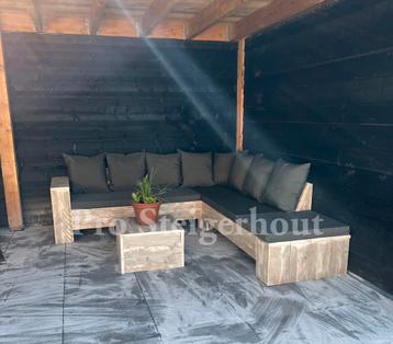 Steigerhout Loungebank Hoekbank Tuinbank Tuinset Loungeset 