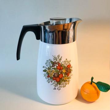 Vintage Corning Ware Koffie Percolator Spice of Life Le Cafe