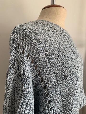 Iro luchtige trui sweater lt. blauw wit zwart S: S/36 - M/38