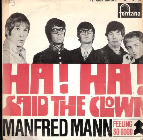 Manfred Mann - Ha Ha Said The Clown - topper 1967- fotohoes, Cd's en Dvd's, Vinyl Singles, Gebruikt, Pop, Ophalen of Verzenden