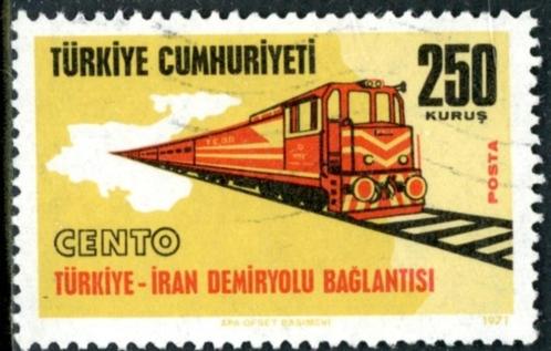 Turkije 2237 - Treinverbinding Turkije-Iran, Postzegels en Munten, Postzegels | Europa | Overig, Gestempeld, Overige landen, Ophalen of Verzenden