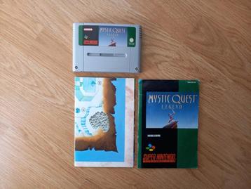 Mystic Quest met handleiding en kaart voor de SNES