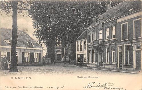 S923 Ginneken Breda Markt - foto A van Erp -, Verzamelen, Ansichtkaarten | Nederland, Gelopen, Noord-Brabant, Voor 1920, Ophalen of Verzenden