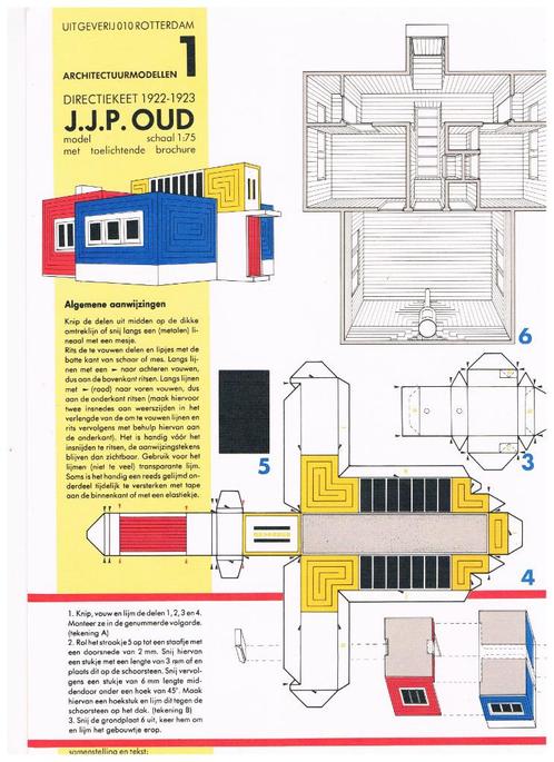 moderne architectuur bouwplaat Directiekeet J.J.P. Oud, Hobby en Vrije tijd, Modelbouw | Figuren en Diorama's, Zo goed als nieuw