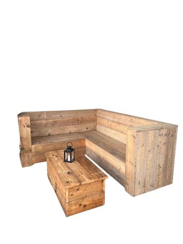 Loungebank  hout in diverse kleuren en maten 