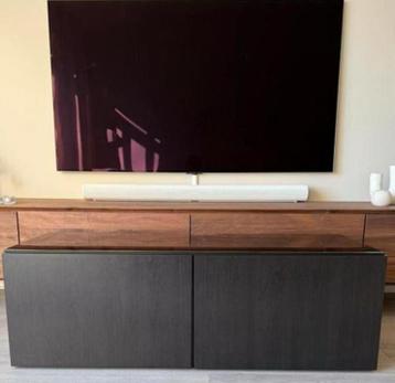 Ikea Besta tv meubel zwartbruin met glasplaat! - afbeelding 1 Ikea Besta tv meubel zwartbruin met glasplaat! - afbeelding 1