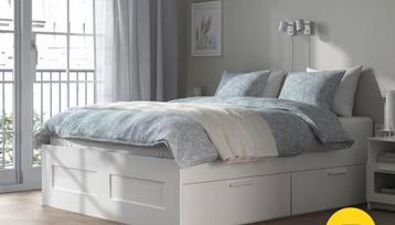 Ikea Brimnes bed wit 140x200 ophalen Rotterdam - afbeelding 2 Ikea Brimnes bed wit 140x200 ophalen Rotterdam - afbeelding 2