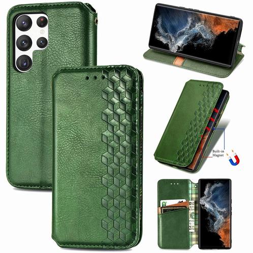 Luxe PU Lederen Wallet Case Set voor Galaxy S23 Ultra _Groen, Telecommunicatie, Mobiele telefoons | Hoesjes en Frontjes | Samsung