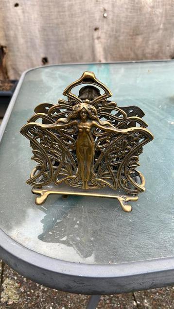 Art Nouveau koperen brievenhouder