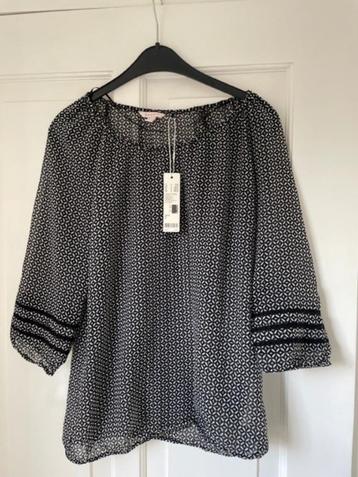 Nieuw zwart met grijs shirt blouse Esprit maat 38 incl prijs