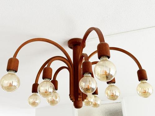Domus Teak Lamp XL 60s, Huis en Inrichting, Lampen | Hanglampen, Gebruikt, 75 cm of meer, Hout, Ophalen