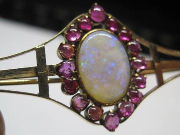 Vintage opaal broche 14k goud mooie design zeldzaam