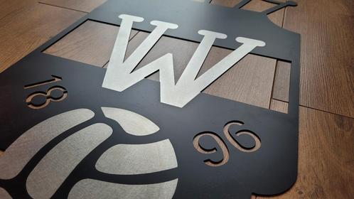 Willem II-logo - 60x40 cm - RVS 1,5 mm wanddecoratie, Huis en Inrichting, Woonaccessoires | Wanddecoraties, Nieuw, Ophalen of Verzenden