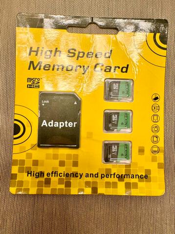 Nieuwe micro sd 3x 16GB high speed memory card adapter