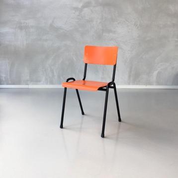 Retro eettafelstoelen nieuw horeca kantoor school oranje 