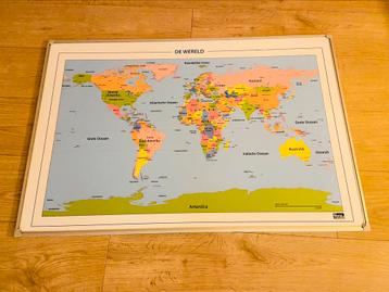 Prachtige Grote Wereldkaart - magnetisch whiteboard