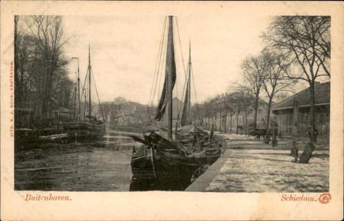 Schiedam Buitenhaven uitg N.J. Boon 1902, Verzamelen, Ansichtkaarten | Nederland, Ongelopen, Zuid-Holland, Voor 1920, Ophalen