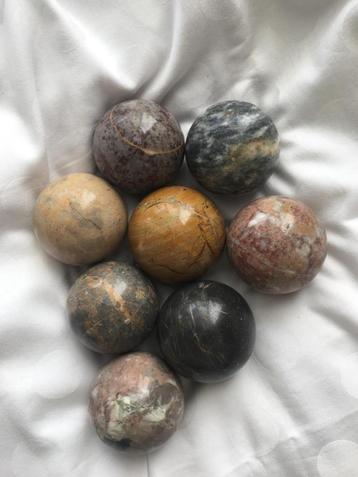 massief marmeren bollen, 8 stuks
