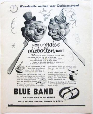 28 vintage advertenties reclames Blue Band 35-78 oliebollen