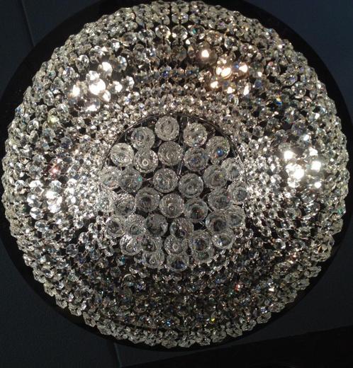Grote kristallen plafondlamp kroonluchter swarovski - zilver, Huis en Inrichting, Lampen | Kroonluchters, Ophalen of Verzenden